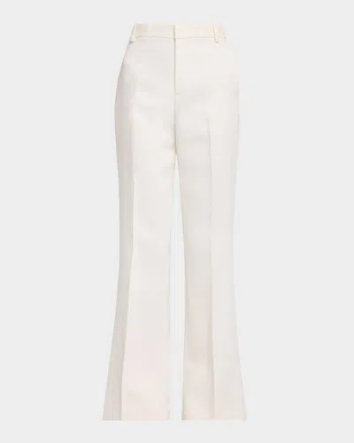 Vince Mid-rise Flare Trousers In White