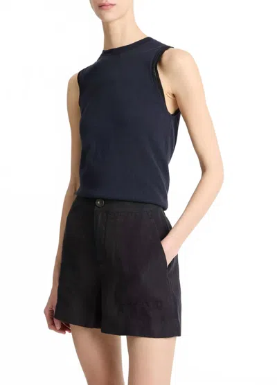 Vince Mid Rise Hemp Short In Night Lake In Black