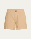 Vince Buttoned Knee-length Shorts In Brown