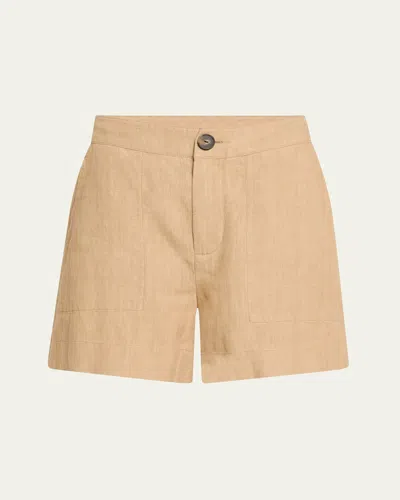 VINCE MID-RISE HEMP SHORTS