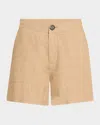 Vince Mid-rise Hemp Shorts In Brulee