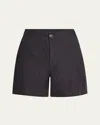 Vince Mid-rise Hemp Shorts In Dk Night Lake