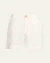 Vince Mid-rise Hemp Shorts In Off White