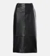 Vince Leather Pencil Skirt In Black