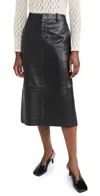 Vince Mid Rise Leather Pencil Skirt Vintage Black In Vintage Black