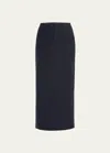 Vince Mid-rise Linen-blend Maxi Skirt In Marina
