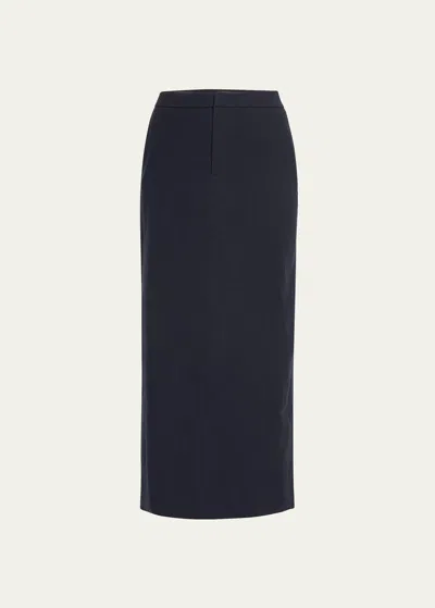 Vince Mid-rise Linen-blend Maxi Skirt In Marina