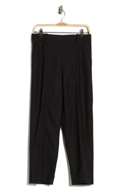 Vince Mid Rise Linen Blend Pants In Soft Black