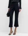 VINCE MID-RISE PINTUCK CROP FLARE PANTS