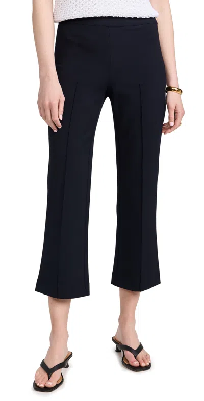 VINCE MID RISE PINTUCK CROP FLARE PANTS COASTAL