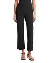 Vince Pintuck Crop Flare Cotton Blend Pants In Black