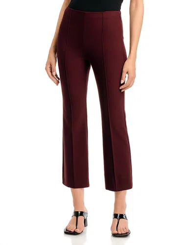 Vince Mid Rise Pintucked Cropped Pants In Brown