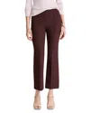 Vince Mid Rise Pintucked Cropped Pants In Burgundy