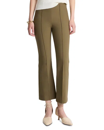 Vince Mid Rise Pintucked Cropped Pants In Green