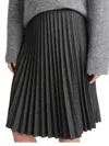 Vince Mid Rise Pleated Herringbone Midi Skirt In Pink