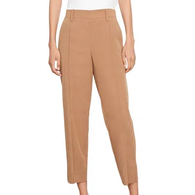 Vince Mid-rise Pleated Pull-on Pant In Nile In Brown