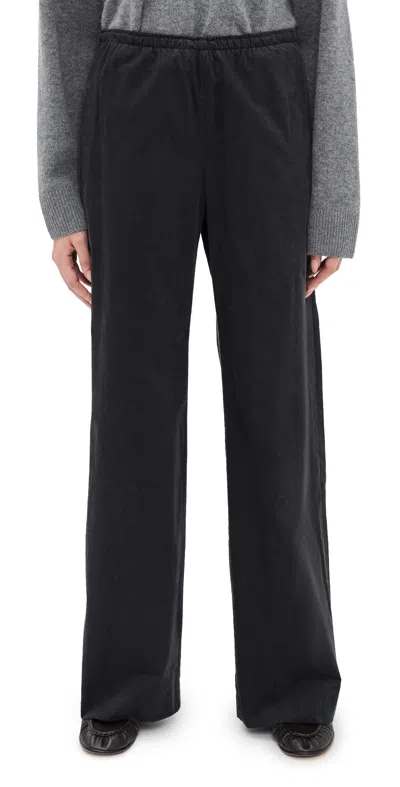 Vince Mid Rise Pull On Corduroy Pants Graphite In Black
