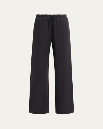 Vince Mid-rise Pull-on Cotton Pants In Gray