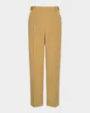 Vince Mid-rise Pull-on Straight Crop Pants In Yellow