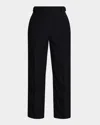 Vince Mid-rise Pull-on Straight Crop Pants In Black