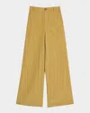 Vince Mid-rise Relaxed Wide-leg Pants In Yellow