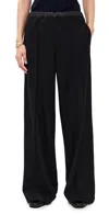 Vince Mid Rise Satin Combo Pull On Pants Black In Black