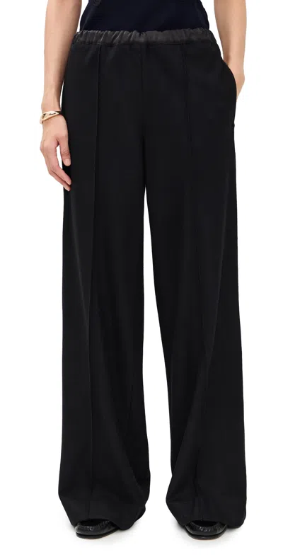 Vince Mid Rise Satin Combo Pull On Pants Black