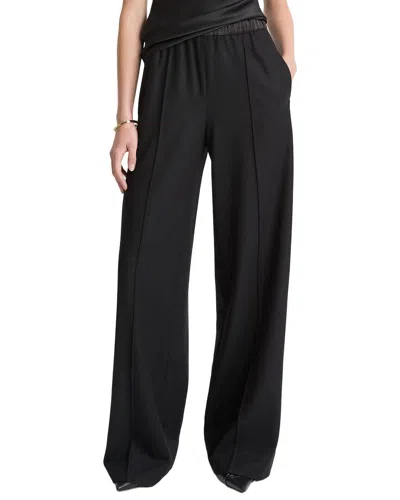 VINCE MID RISE SATIN COMBO PULL ON WOOL-BLEND PANT