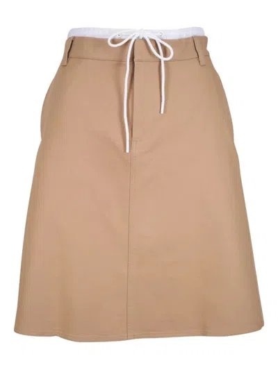 Vince Mid Rise Skirt In Brown