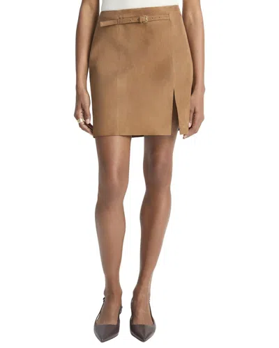 Vince Mid Rise Straight Skirt In Brown