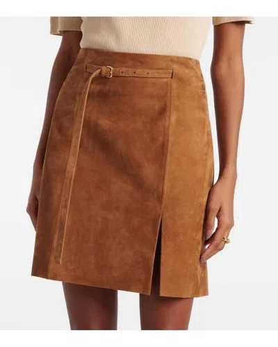 Vince Mid Rise Suede Straight Skirt In Camarillo In Multi