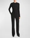 Vince Tailored Mid Rise Stretch Bootcut Pants In Black