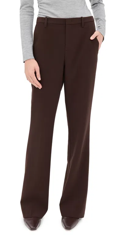 Vince Mid Rise Tailored Flare Pants Deep Espresso In Brown