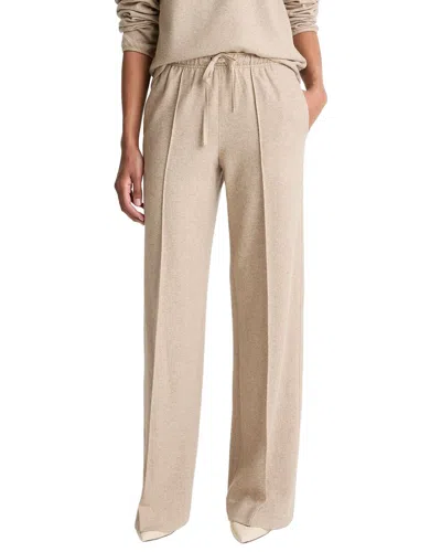 Vince Mid Rise Tailored Knit Wool-blend Wide Leg Pant In Neutral