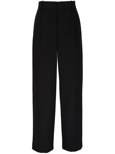 Vince Mid-rise Tailored Trousers In Black
