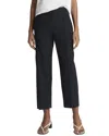 Vince Mid Rise Tapered Pull-on Linen-blend Pant In Blue