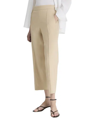 Vince Mid Rise Tapered Pull On Linen-blend Pant In Brown