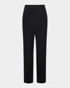 Vince Pintuck Crop Flare Cotton Blend Pants In Black