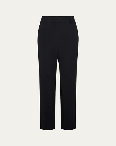 Vince Mid-rise Tapered Pull-on Pants In Black
