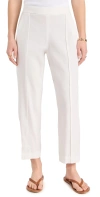 Vince Linen Blend Mid Rise Tapered Pull On Pants In Off White