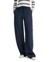 Vince Mid Rise Utility Drawstring Pants In Blue