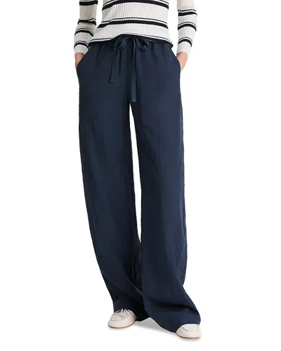 Vince Mid Rise Utility Drawstring Pants In Blue