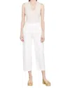 Vince Mid-rise Washed Cotton Cropped Pants In White
