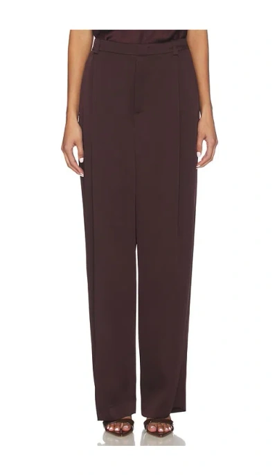 Vince Mid Rise Wide Leg Pleated Trouser In Purple