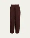Vince Mid-rise Wide-leg Trousers In Brown