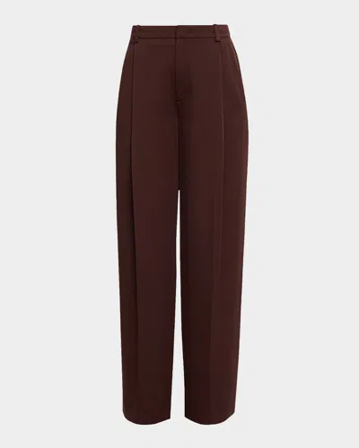 Vince Mid-rise Wide-leg Trousers In Brown