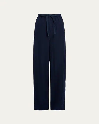 Vince Mid-rise Wide-leg Utility Drawstring Pants In Coastal Blue