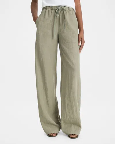 VINCE MID-RISE WIDE-LEG UTILITY DRAWSTRING PANTS
