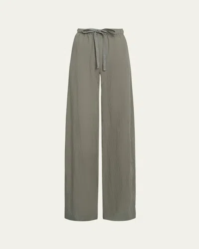 Vince Mid-rise Wide-leg Utility Drawstring Pants In Smoky Moss