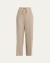 Vince Mid-rise Wool-blend Drawstring Pants In Multi